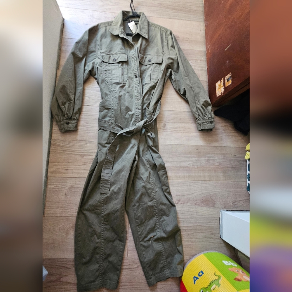 Banana Republic Olive Green Utility Jumpsuit Jacket